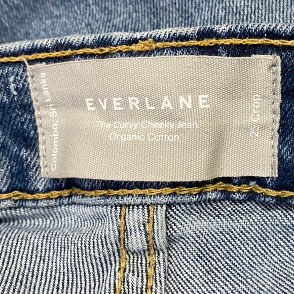 Everlane The Curvy Cheeky Blue High Rise Medium Wash Straight Denim Jeans Sz 25 - Picture 4 of 5